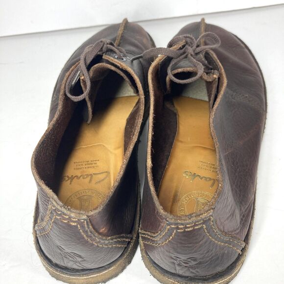 Clarks Desert Trek Iconic Shoes Mens Size 12 Brown Leather Lace Up Crepe Sole